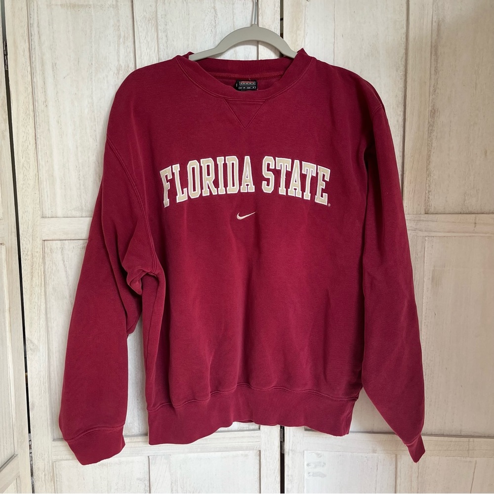 Vintage 1990s early Y2K Nike team FSU pullover  crewneck embroidered sweatshirt